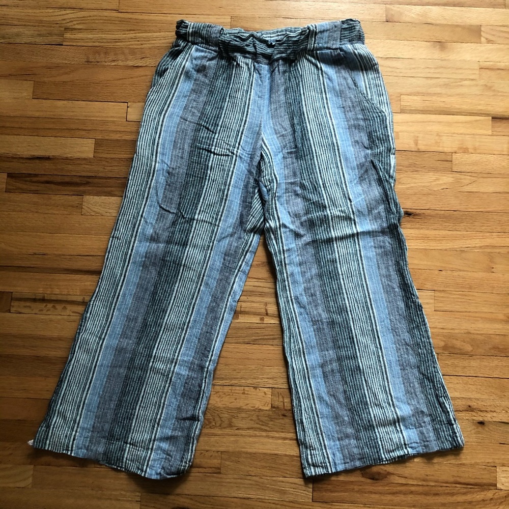Indigo Rein Striped Linen Pants size Medium
